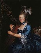 Francois-Hubert Drouais Portrait of Genevieve Rinteau de Verrieres, Mistress of Maurice de Saxe oil painting reproduction